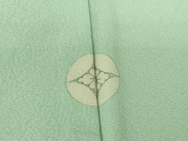 平和屋着物▽上質な色無地　単衣　錆青磁色　正絹　逸品　DABE4677az