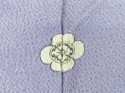 平和屋着物▽上質な色無地　単衣　藤紫色　鬼しぼ縮緬　正絹　逸品　DABE4678az