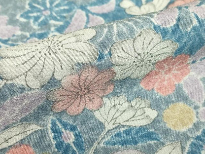 平和屋着物▽上質な小紋　単衣　草花文　正絹　逸品　DABE4684az
