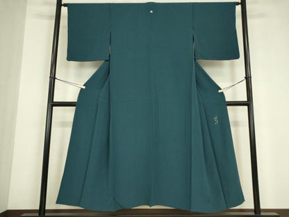 平和屋着物▽加賀の松染　梶山 伸監修　色無地　単衣　褐返色　正絹　逸品　DABE4689az