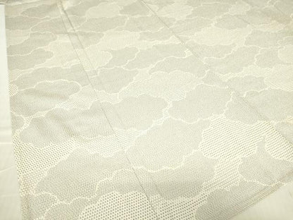 平和屋着物▽本塩沢　単衣　雲重ね文　110亀甲　正絹　逸品　DABE4697az