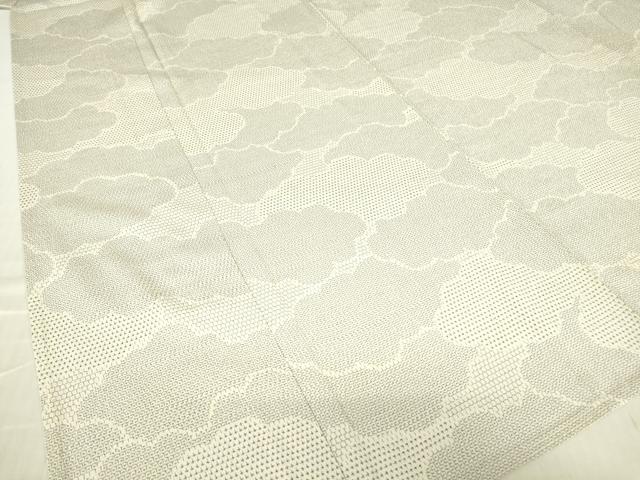平和屋着物▽本塩沢　単衣　雲重ね文　110亀甲　正絹　逸品　DABE4697az