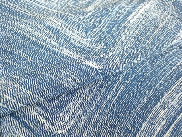 平和屋着物▽上質な小紋　単衣　変わり斜線文　正絹　逸品　DABE4698az