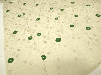 平和屋着物▽上質な小紋　単衣　絞り　零れ松葉花文　正絹　逸品　DABE4699az