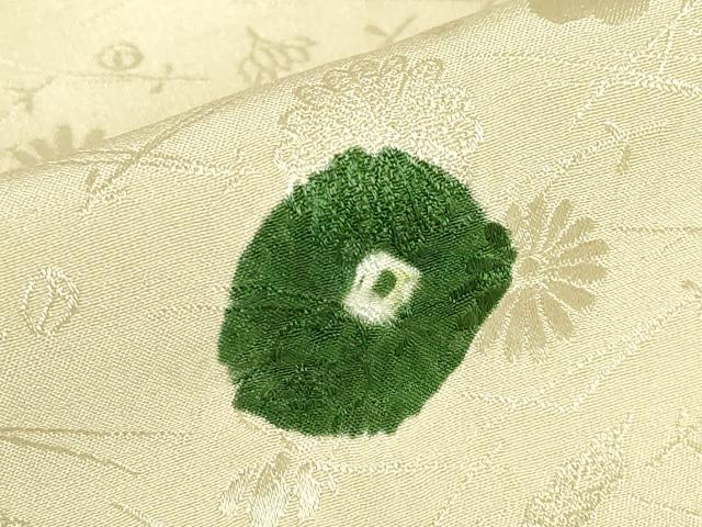 平和屋着物▽上質な小紋　単衣　絞り　零れ松葉花文　正絹　逸品　DABE4699az