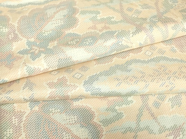 平和屋着物▽本場大島紬　7マルキ　単衣　草花文　正絹　逸品　DABE4700az