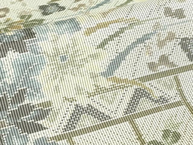 平和屋着物▽本場大島紬　白大島　7マルキ　単衣　総絣　籬花文　正絹　逸品　DABE4705az