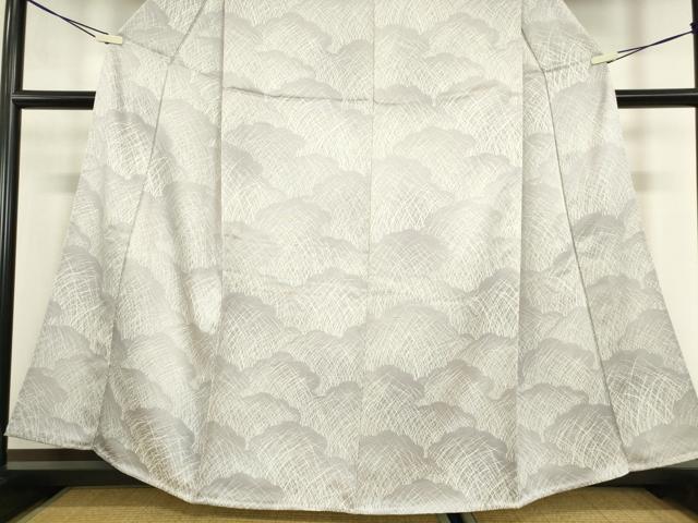 平和屋着物▽訪問着　単衣　雲重ね文　正絹　逸品　DABE4706az