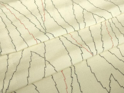 平和屋着物▽上質な紬　単衣　舞葉文　正絹　逸品　DABE4711az