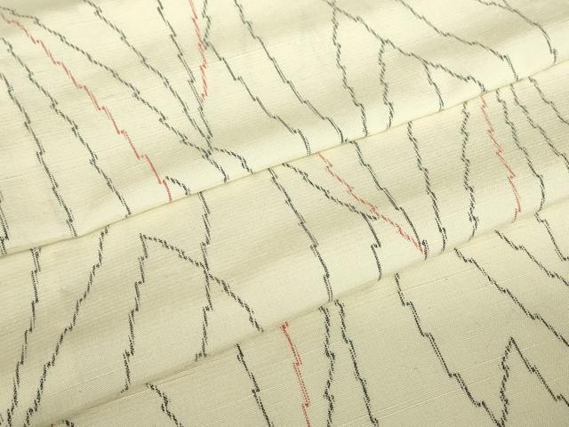 平和屋着物▽上質な紬　単衣　舞葉文　正絹　逸品　DABE4711az