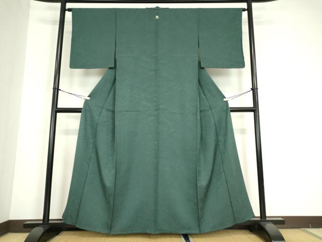 平和屋着物▽上質な色無地　単衣　流水地紋　高麗納戸色　正絹　逸品　未使用　DABE4713az