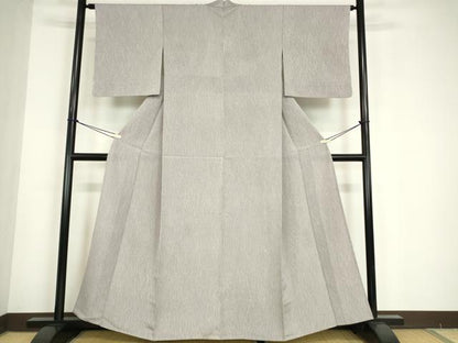 平和屋着物▽上質な小紋　単衣　斜線文　正絹　逸品　DABE4714az