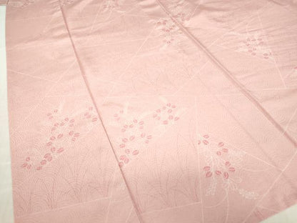 平和屋着物▽上質な小紋　単衣　萩文　正絹　逸品　DABE4717az