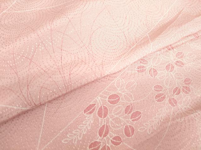 平和屋着物▽上質な小紋　単衣　萩文　正絹　逸品　DABE4717az
