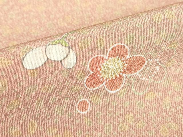 平和屋着物▽小紋　単衣　舞梅文　洗える着物　未使用　DABE4719az