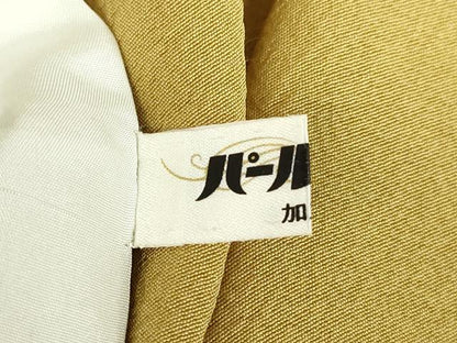 平和屋着物▽上質な色無地　単衣　作家物　芥子色　正絹　逸品　DABE4722az