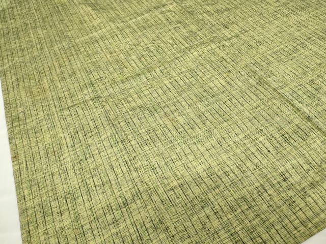 平和屋着物▽上質な紬　単衣　格子　正絹　逸品　DABE4723az