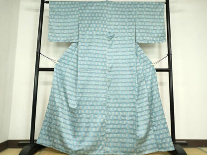 平和屋着物▽小紋　単衣　変わり格子　さんび謹製　洗える着物　DABE4729az