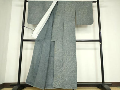 平和屋着物▽訪問着　単衣　草葉文　正絹　逸品　DABE4731az