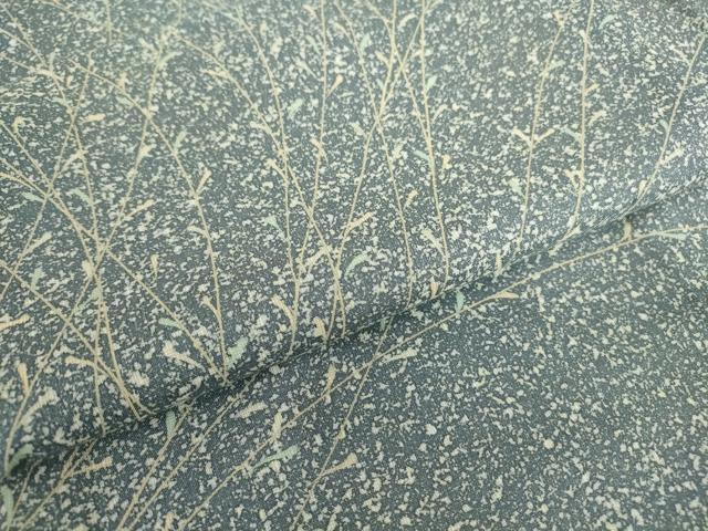 平和屋着物▽訪問着　単衣　草葉文　正絹　逸品　DABE4731az