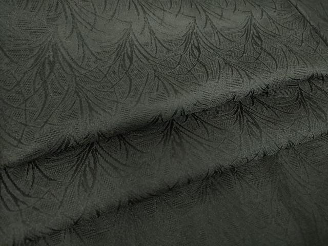 平和屋着物▽羽織　スリーシーズン　春夏秋　塵除け　紗　草葉文　黒地　正絹　逸品　DABE4732az
