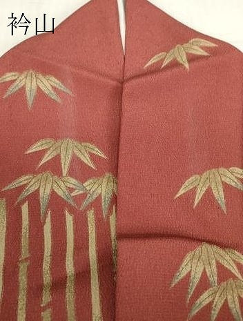 平和屋着物▽訪問着　単衣　片身変わり　福良雀に笹竹文　洗える着物　DABE4738az