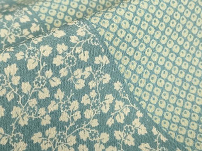 平和屋着物▽小紋　単衣　切嵌め花文様　洗える着物　DABE4739az