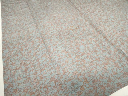 平和屋着物▽小紋　単衣　流水花鳥文　洗える着物　DABE4740az