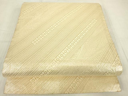 平和屋着物▼両面　六通柄袋帯　舞蝶文　金糸　正絹　逸品　DABE4754az