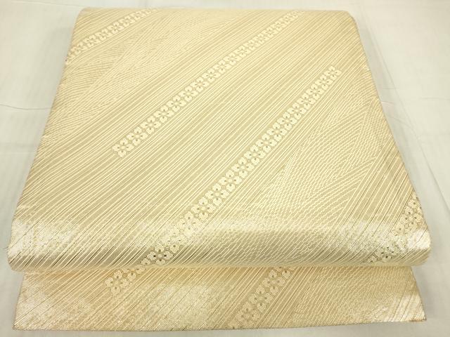 平和屋着物▼両面　六通柄袋帯　舞蝶文　金糸　正絹　逸品　DABE4754az