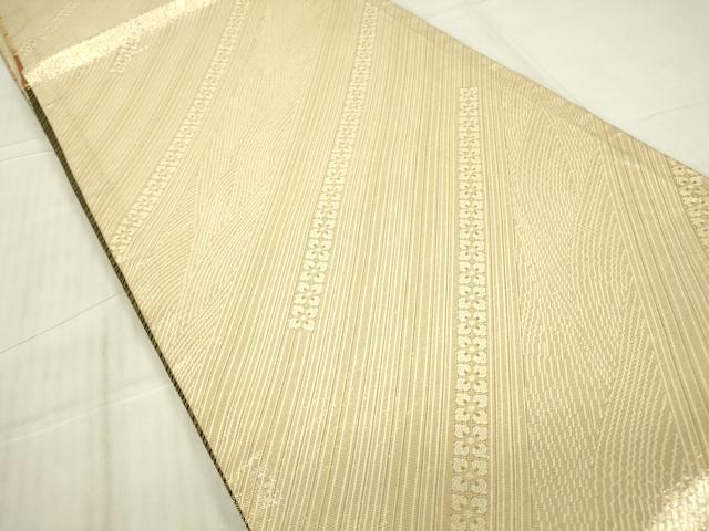 平和屋着物▼両面　六通柄袋帯　舞蝶文　金糸　正絹　逸品　DABE4754az