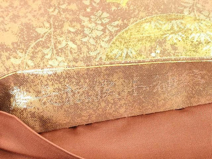 平和屋着物▼六通柄袋帯　唐織　吉祥花松文　金糸　引箔　正絹　逸品　DABE4780az
