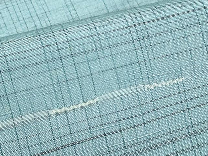 平和屋着物▽上質な紬　単衣　霞横段文　正絹　逸品　DABE4796az