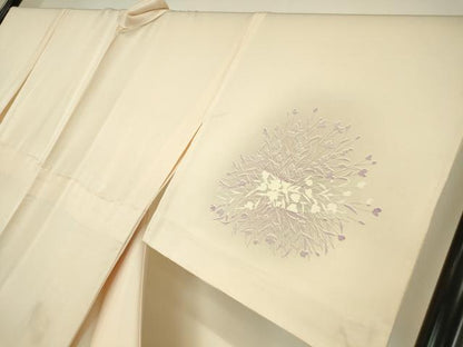 平和屋着物▽訪問着　単衣　草花文　暈し染め　正絹　逸品　DABE4799az