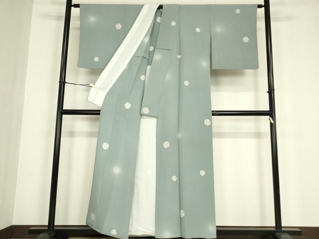 平和屋着物▽上質な小紋　単衣　蛍暈し　舞桜文　金彩　正絹　逸品　DABE4800az