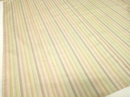 平和屋着物▽上質な紬　単衣　縞　正絹　逸品　DABE4801az