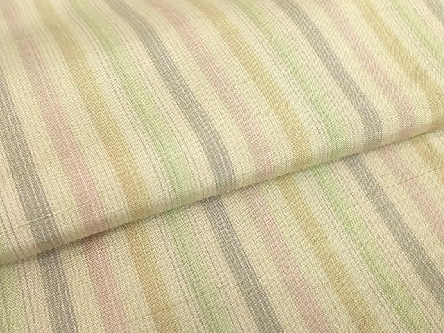平和屋着物▽上質な紬　単衣　縞　正絹　逸品　DABE4801az