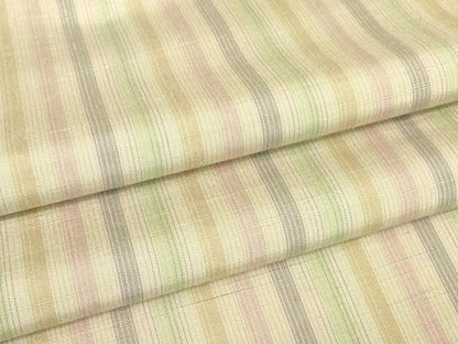 平和屋着物▽上質な紬　単衣　縞　正絹　逸品　DABE4801az