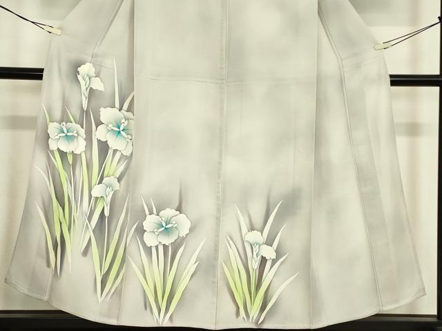 平和屋着物▽訪問着　単衣　草花文　暈し染め　正絹　逸品　DABE4802az
