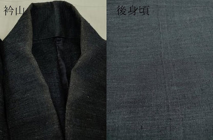 平和屋着物▽男性　紬　単衣　霞文　濃紺色　正絹　逸品　DABE4806az