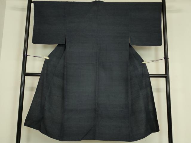 平和屋着物▽男性 紬 単衣 霞文 濃紺色 正絹 逸品 DABE4806az