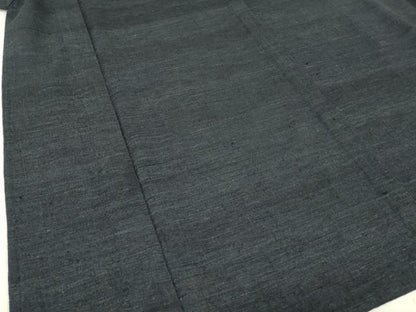 平和屋着物▽男性　紬　単衣　霞文　濃紺色　正絹　逸品　DABE4806az