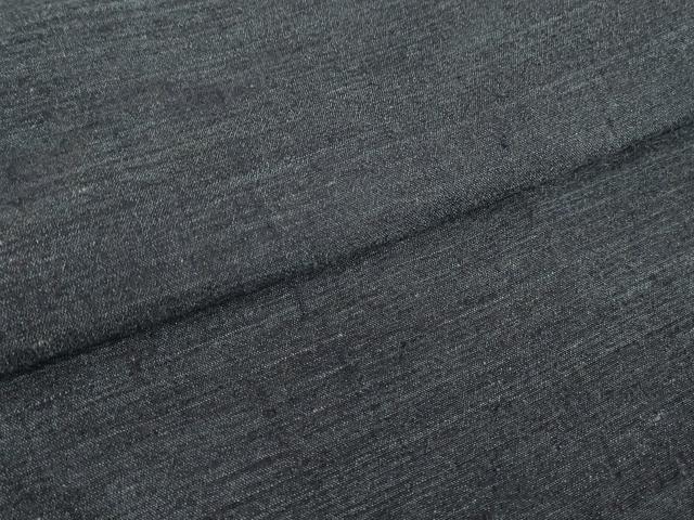 平和屋着物▽男性　紬　単衣　霞文　濃紺色　正絹　逸品　DABE4806az