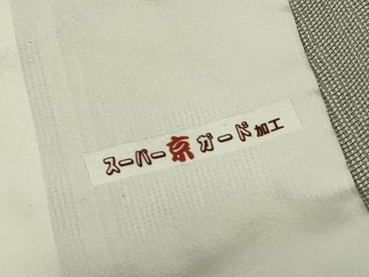 平和屋着物▽上質な小紋　単衣　格子文　正絹　逸品　DABE4808az