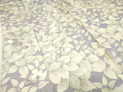 平和屋着物▽上質な小紋　単衣　草花文　正絹　逸品　DABE4811az