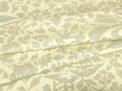 平和屋着物▽上質な紬　単衣　風景花文　正絹　逸品　DABE4812az