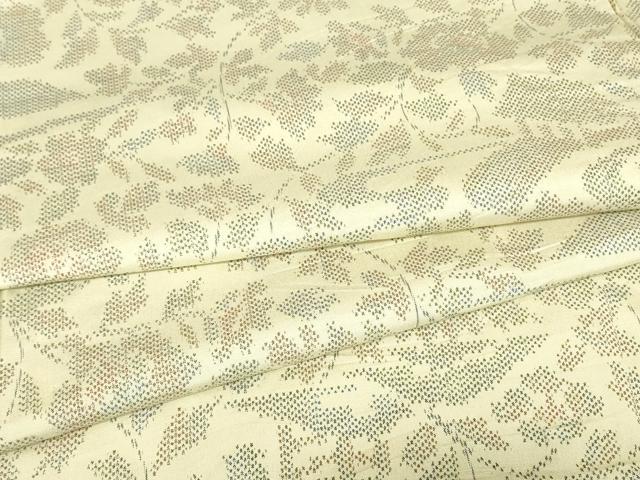平和屋着物▽上質な紬　単衣　風景花文　正絹　逸品　DABE4812az