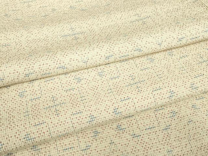 平和屋着物▽白鷹お召　単衣　幾何学文　正絹　逸品　DABE4813az