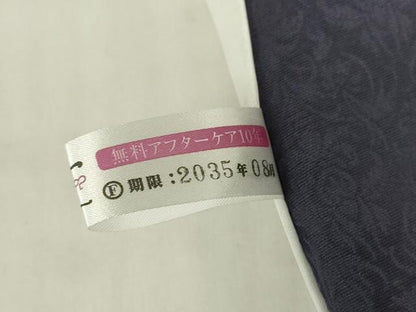 平和屋着物▽上質な小紋　単衣　舞花文　暈し染め　金彩　正絹　逸品　未使用　DABE4814az