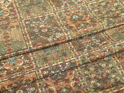 平和屋着物▽小紋　単衣　格子花文　洗える着物　DABE4817az